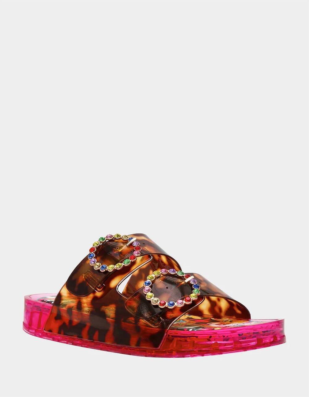 NEW BETSEY JOHNSON women's landin flatform sandal in tortoise